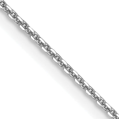 16 Inch 10K White Gold Wg .9mm D/C Round Open Link Cable Chain Necklace