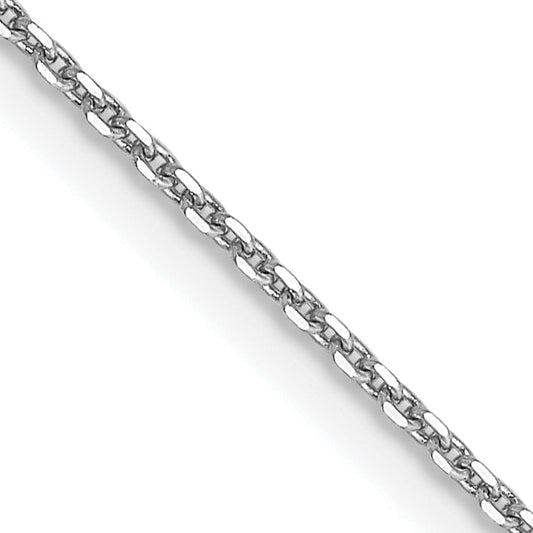 24 Inch 10K White Gold Wg .9mm D/C Round Open Link Cable Chain Necklace
