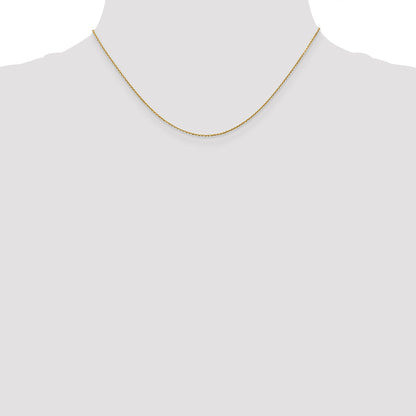 16 Inch 10K Yellow Gold .9mm D/C Round Open Link Cable Chain Necklace