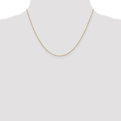 18 Inch 10K Yellow Gold .9mm D/C Round Open Link Cable Chain Necklace