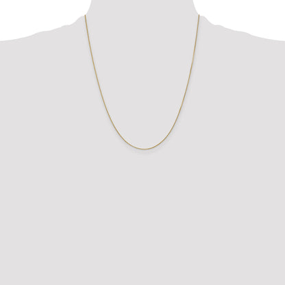 22 Inch 10K Yellow Gold .9mm D/C Round Open Link Cable Chain Necklace