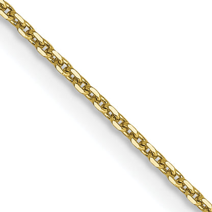 24 Inch 10K Yellow Gold .9mm D/C Round Open Link Cable Chain Necklace
