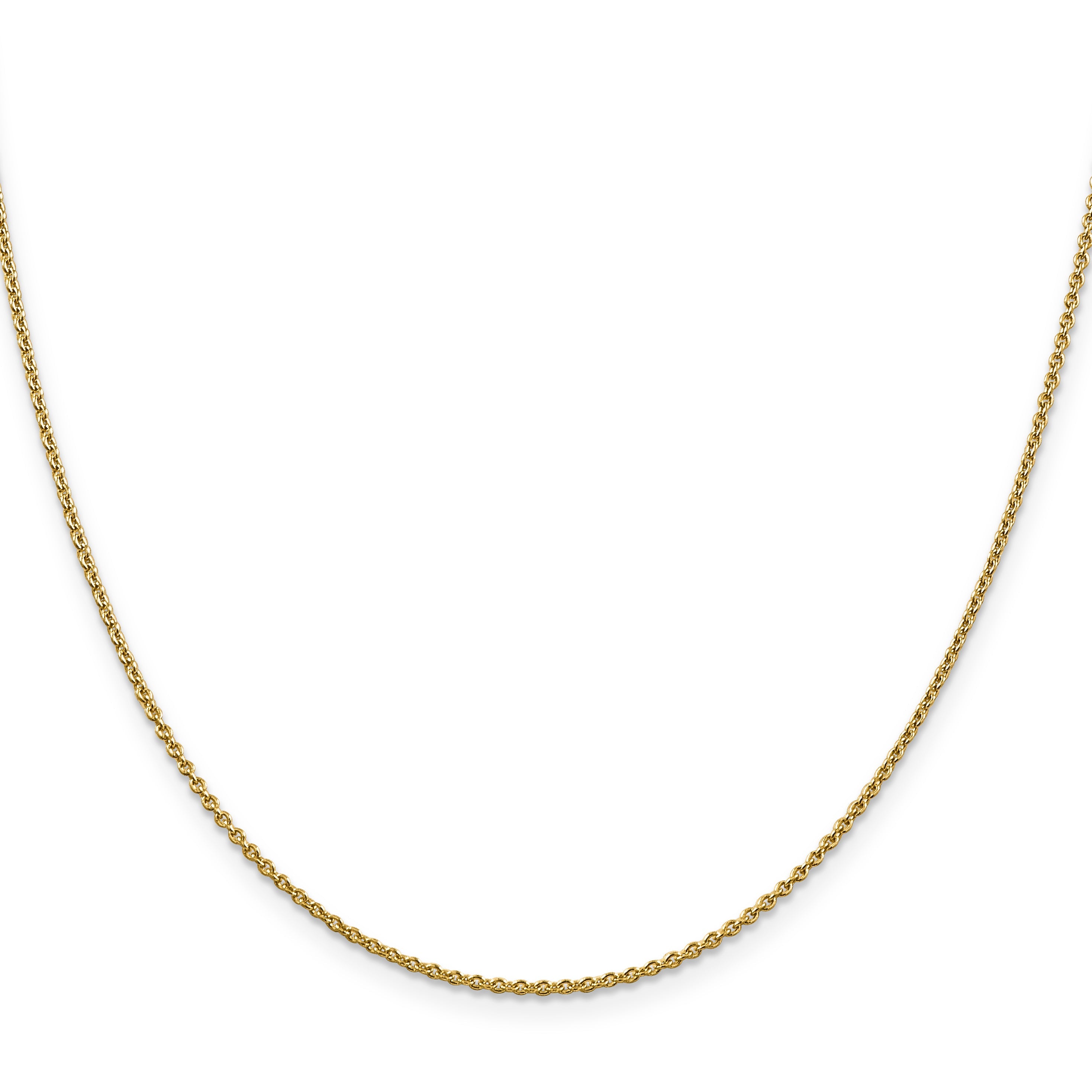 24 Inch 10K Yellow Gold 1.4mm Forzantine Cable Chain Necklace