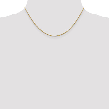 16 Inch 10K Yellow Gold 1.4mm Forzantine Cable Chain Necklace