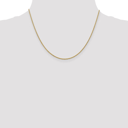 18 Inch 10K Yellow Gold 1.4mm Forzantine Cable Chain Necklace