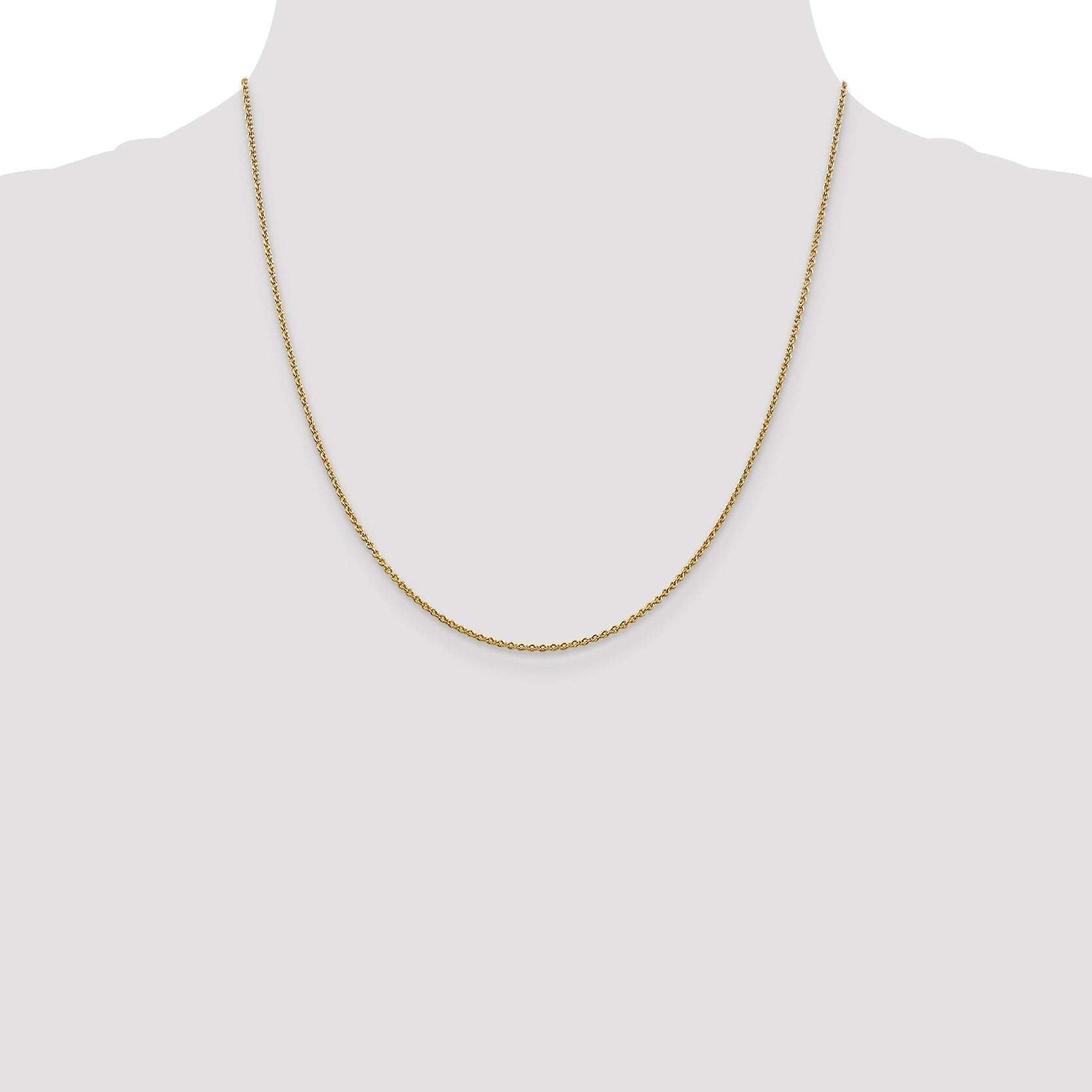 2 Inch 10K Yellow Gold 1.4mm Forzantine Cable Chain Necklace