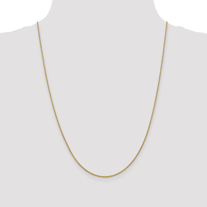 24 Inch 10K Yellow Gold 1.4mm Forzantine Cable Chain Necklace
