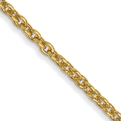 16 Inch 10K Yellow Gold 1.4mm Forzantine Cable Chain Necklace