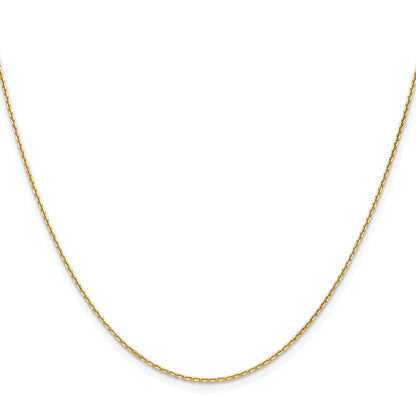 16 Inch 10K Yellow Gold 1.2mm D/C Cable Chain Necklace