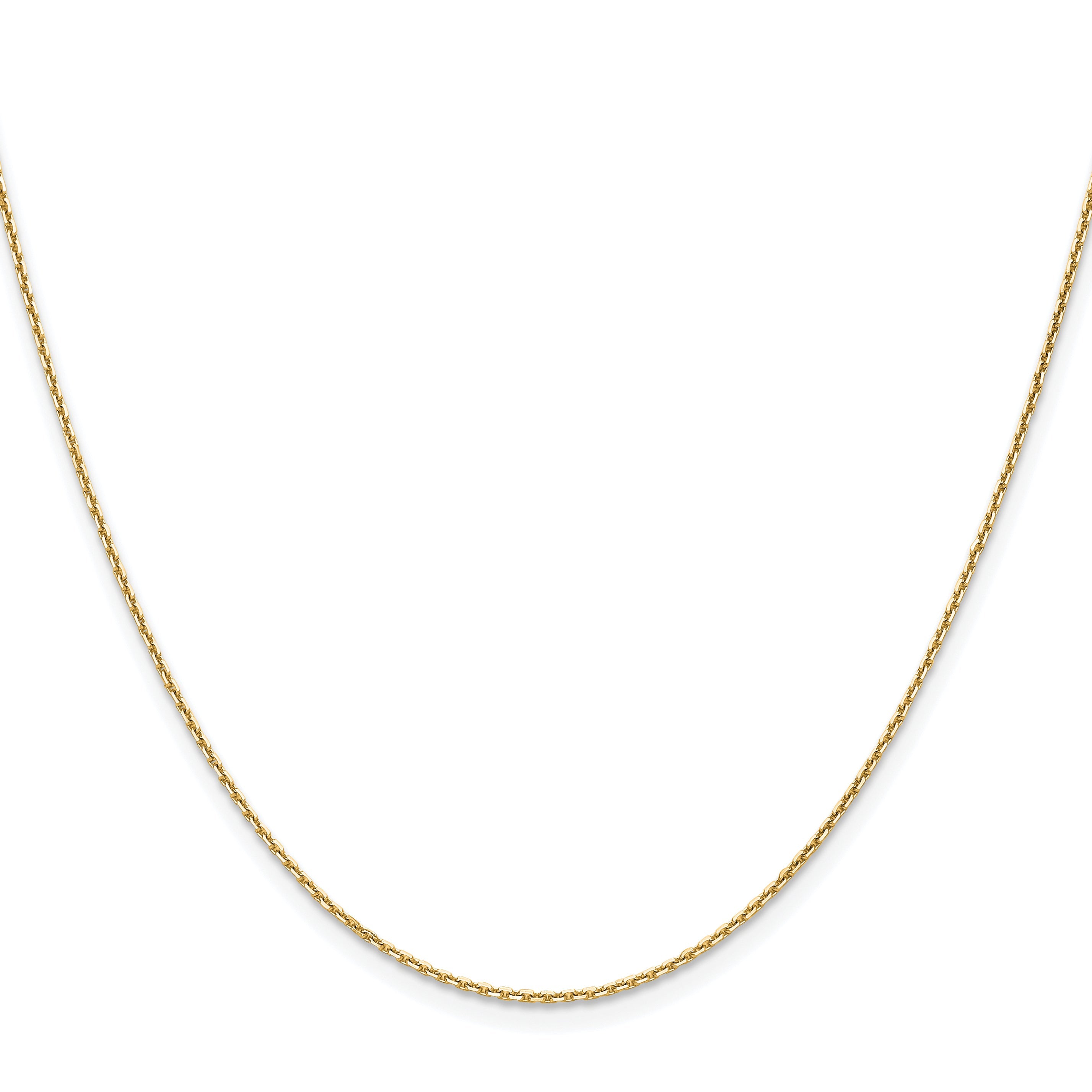 24 Inch 10K Yellow Gold 1.2mm D/C Cable Chain Necklace