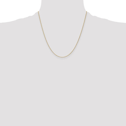 2 Inch 10K Yellow Gold 1.2mm D/C Cable Chain Necklace