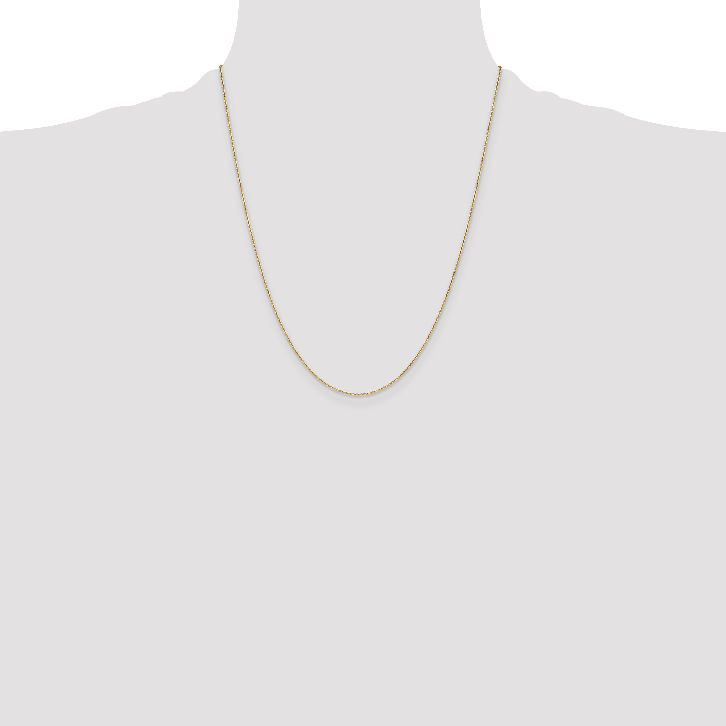 22 Inch 10K Yellow Gold 1.2mm D/C Cable Chain Necklace
