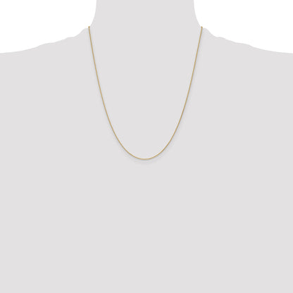22 Inch 10K Yellow Gold 1.2mm D/C Cable Chain Necklace