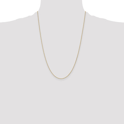 24 Inch 10K Yellow Gold 1.2mm D/C Cable Chain Necklace