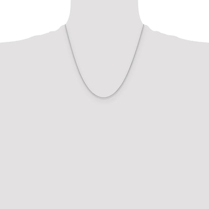 2 Inch 10K White Gold Wg 1.2mm D/C Cable Chain Necklace