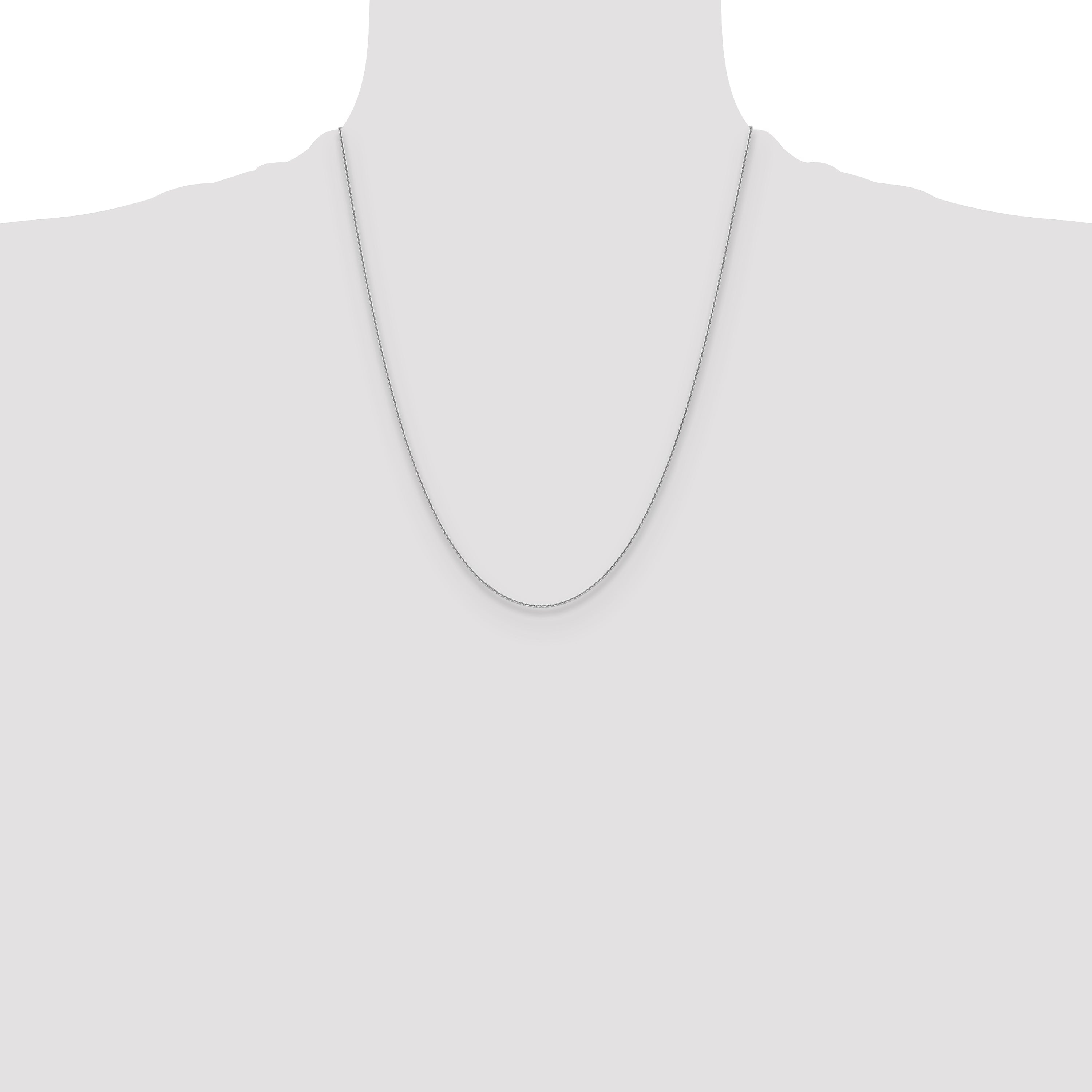 22 Inch 10K White Gold Wg 1.2mm D/C Cable Chain Necklace