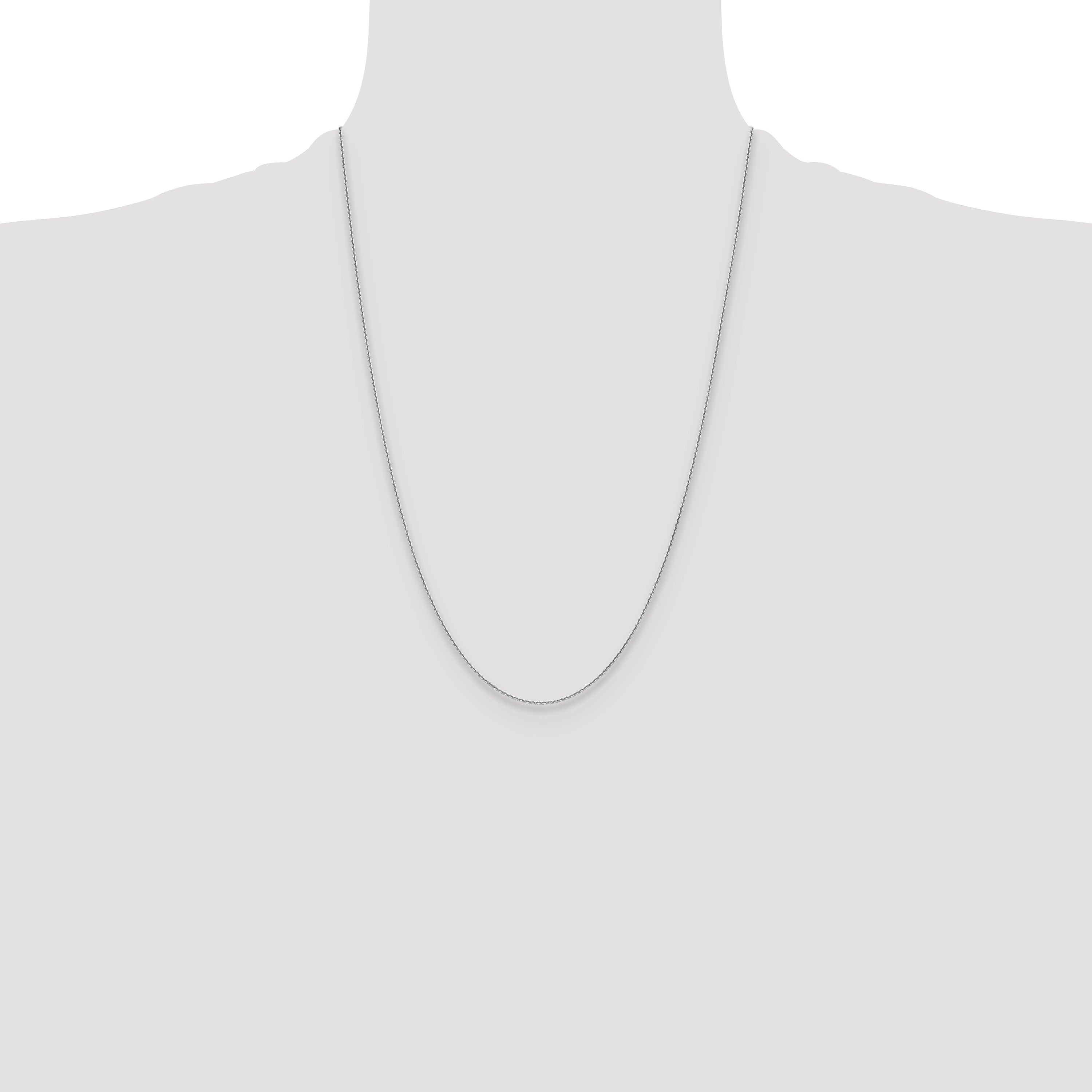 24 Inch 10K White Gold Wg 1.2mm D/C Cable Chain Necklace