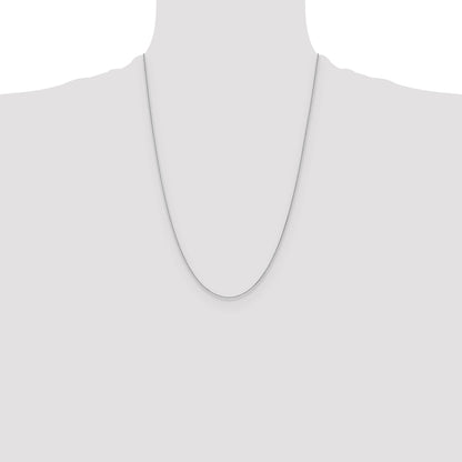 24 Inch 10K White Gold Wg 1.2mm D/C Cable Chain Necklace