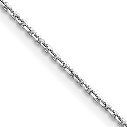 18 Inch 10K White Gold Wg 1.2mm D/C Cable Chain Necklace