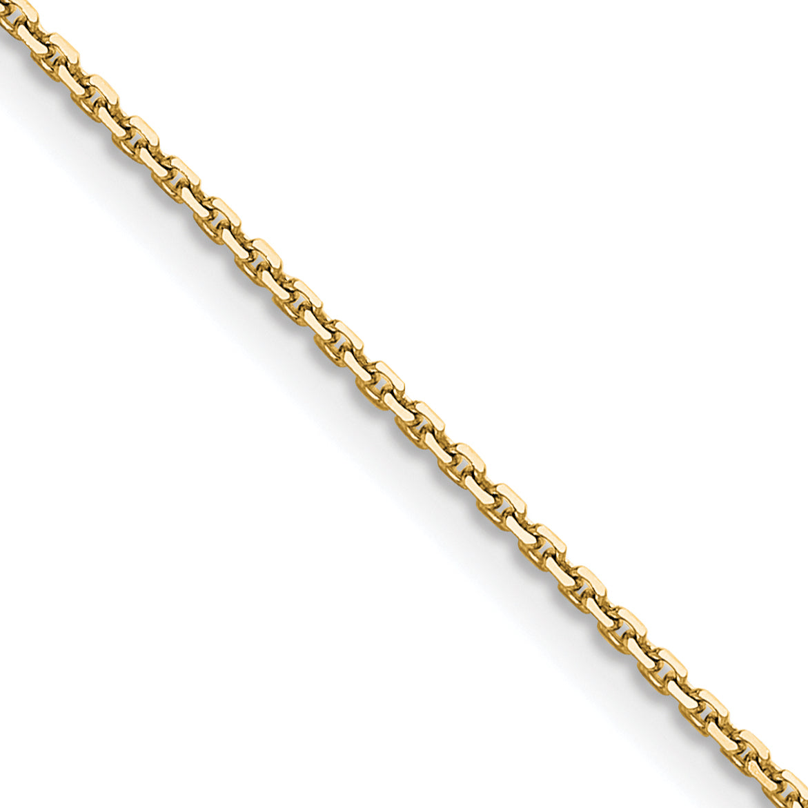 16 Inch 10K Yellow Gold 1.2mm D/C Cable Chain Necklace