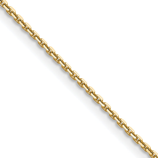 16 Inch 10K Yellow Gold 1.2mm D/C Cable Chain Necklace