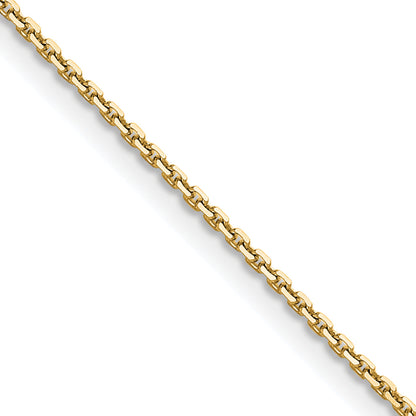 18 Inch 10K Yellow Gold 1.2mm D/C Cable Chain Necklace