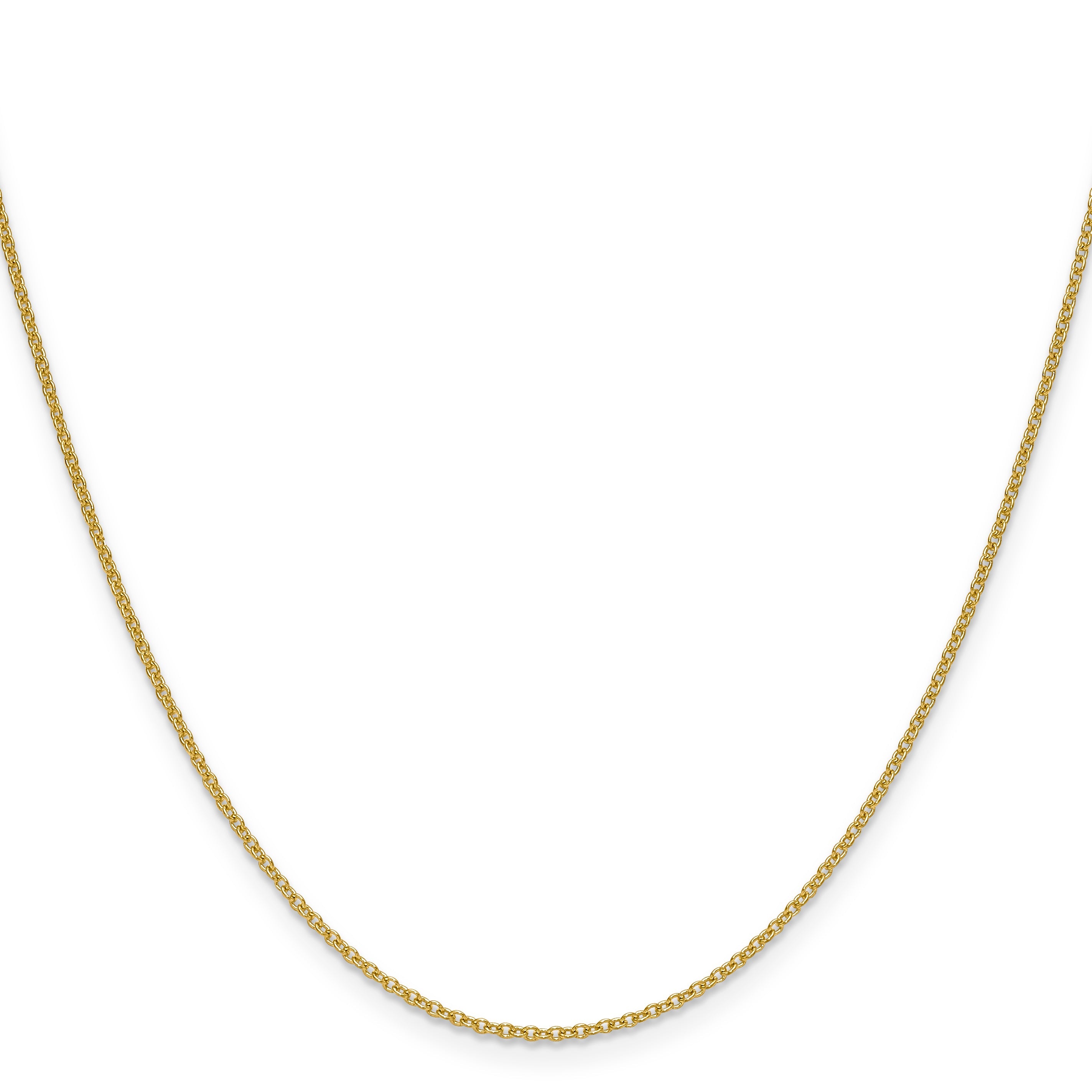 2 Inch 10K Yellow Gold 1.5mm Cable Chain Necklace
