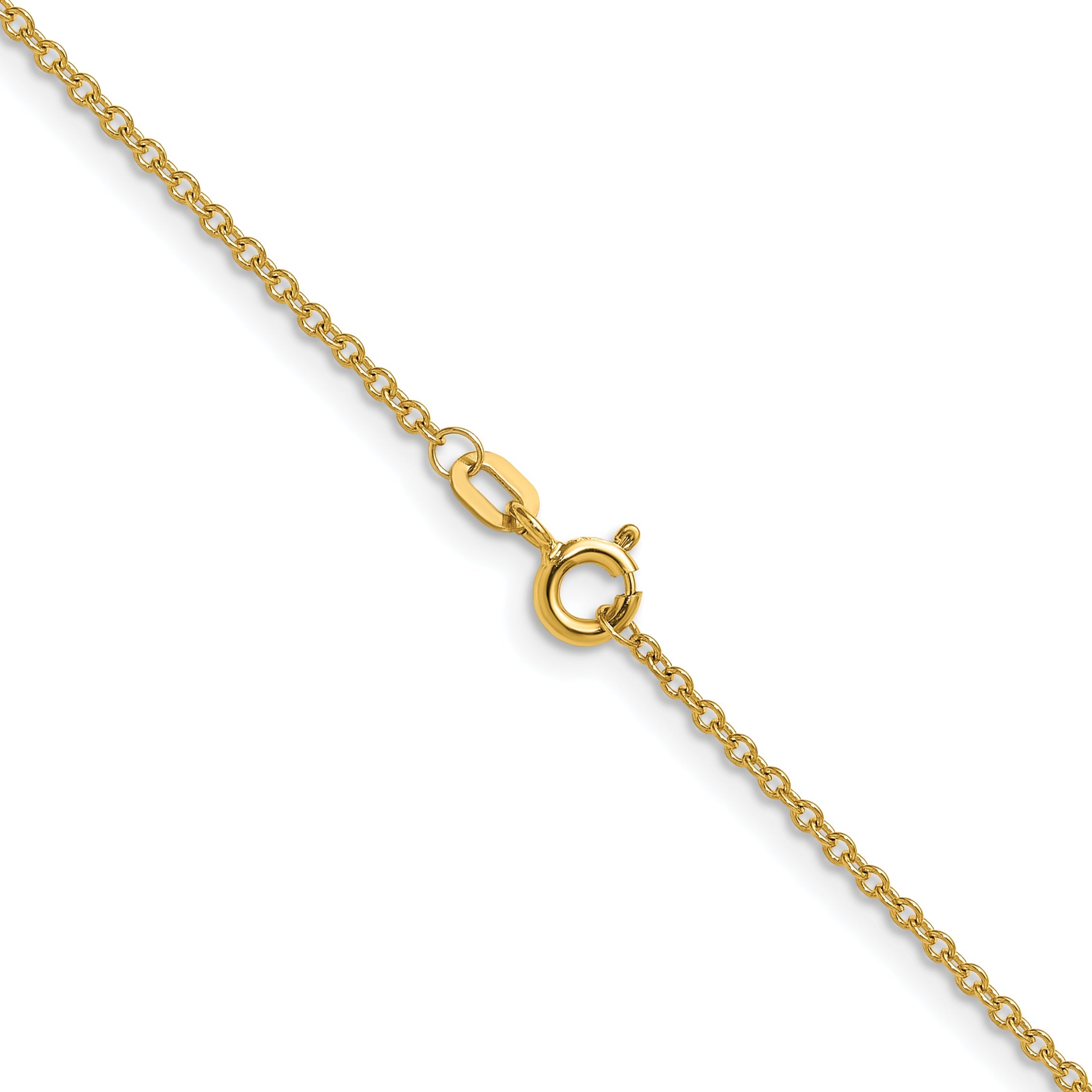 18 Inch 10K Yellow Gold 1.5mm Cable Chain Necklace