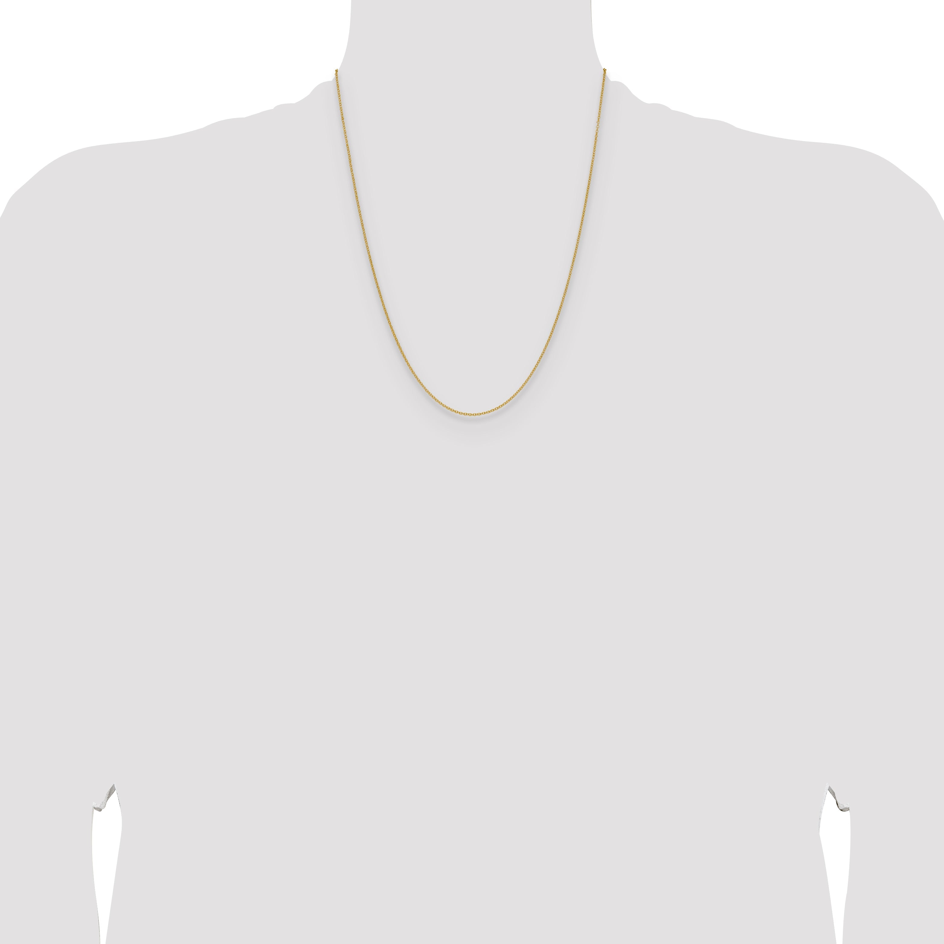 22 Inch 10K Yellow Gold 1.5mm Cable Chain Necklace