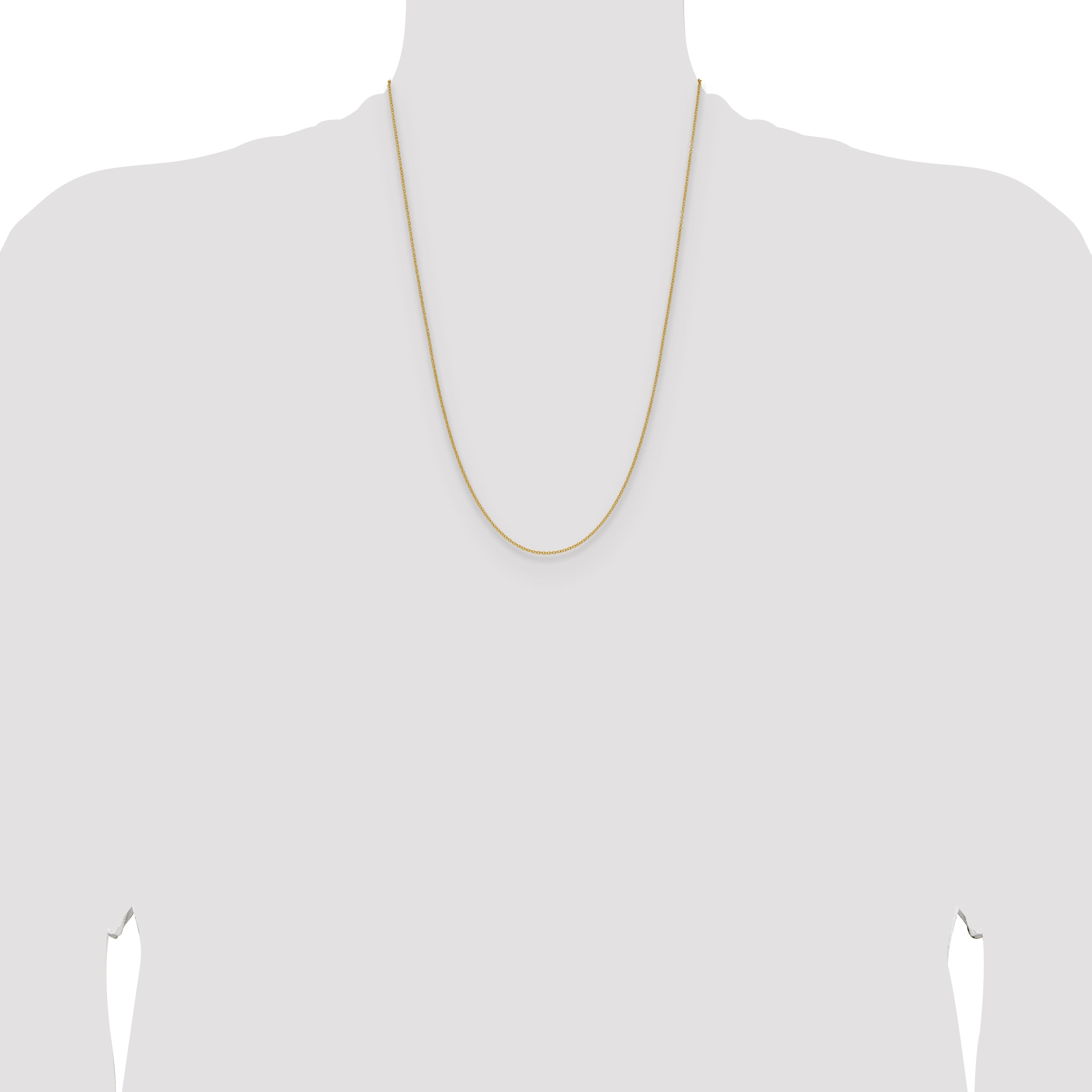 24 Inch 10K Yellow Gold 1.5mm Cable Chain Necklace