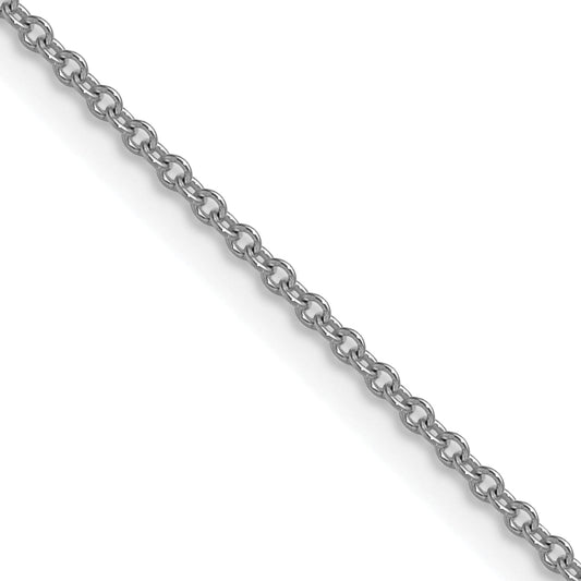 2 Inch 10K White Gold Wg 1.5mm Cable Chain Necklace