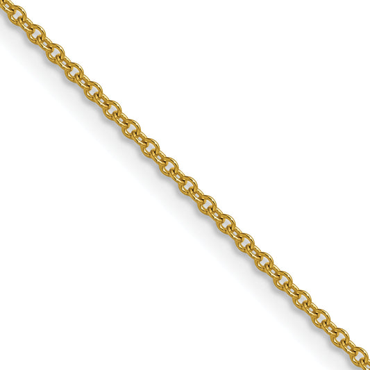 2 Inch 10K Yellow Gold 1.5mm Cable Chain Necklace