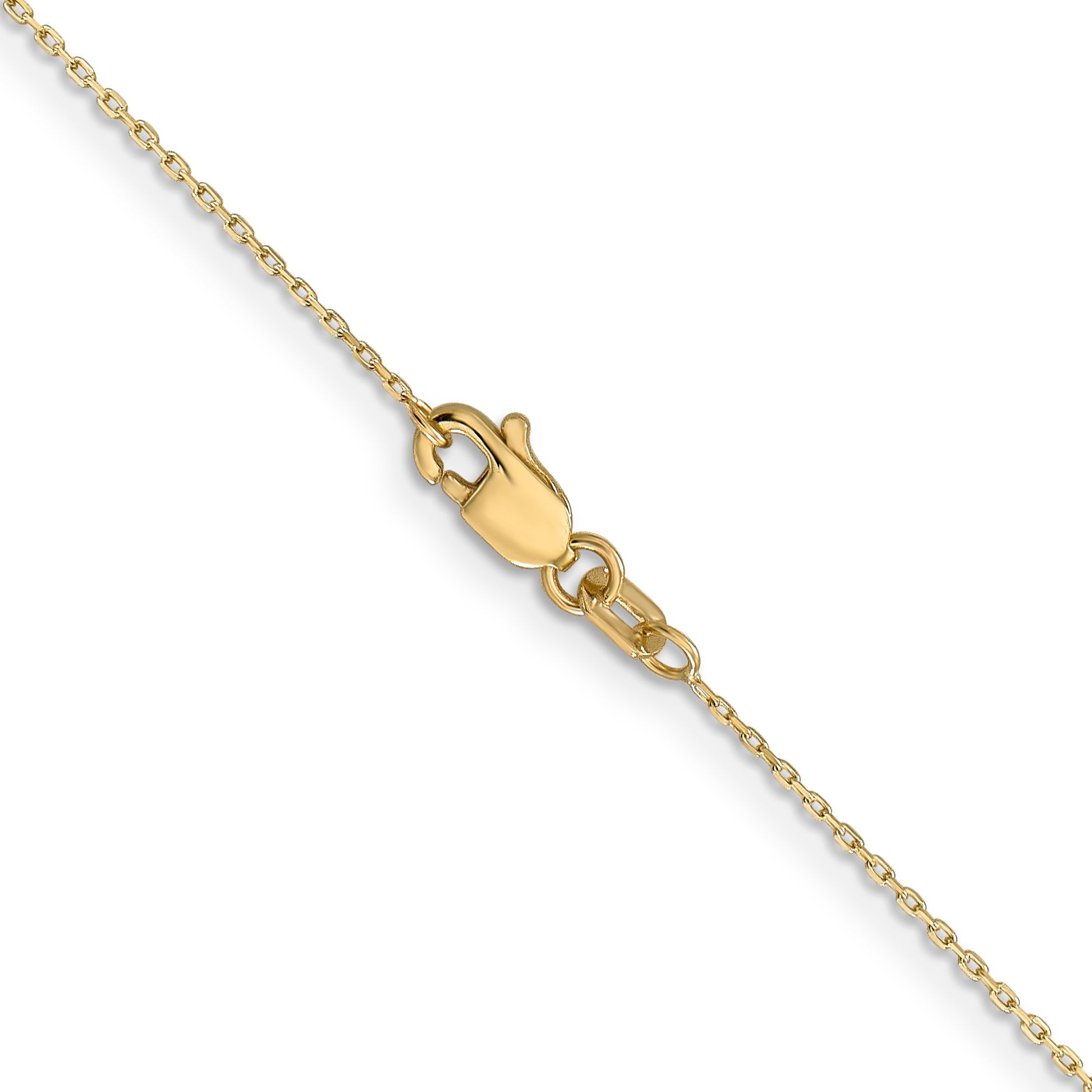 14 Inch 10K .8mm D/C Cable With Spring Ring Clasp Chain Necklace