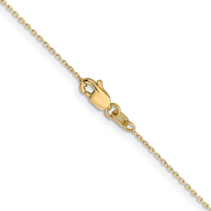 14 Inch 10K .8mm D/C Cable With Spring Ring Clasp Chain Necklace