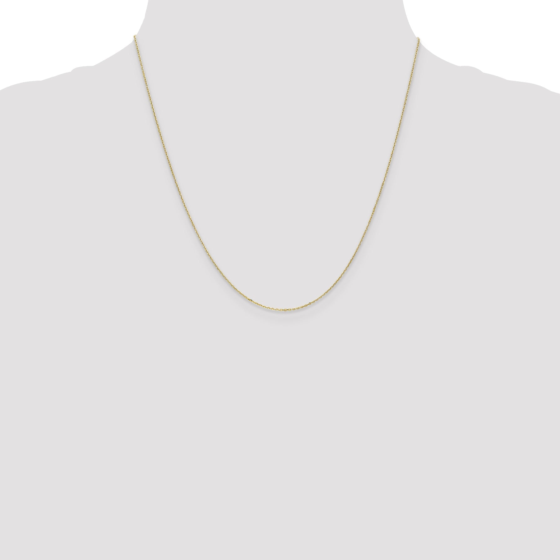 20 Inch 10K .8mm D/C Cable With Spring Ring Clasp Chain Necklace