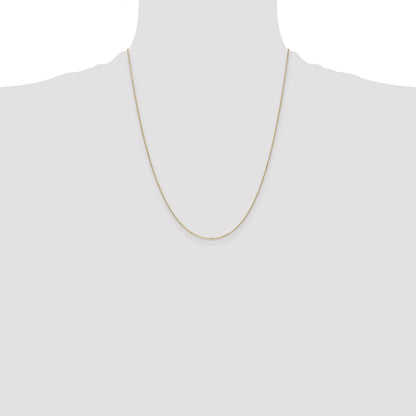 22 Inch 10K Yellow Gold .8mm D/C Cable With Spring Ring Clasp Chain Necklace