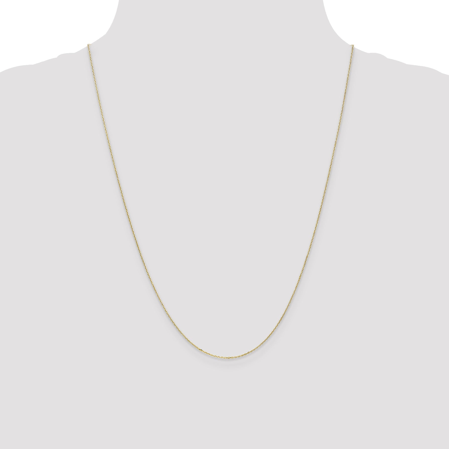 24 Inch 10K .8mm D/C Cable With Spring Ring Clasp Chain Necklace