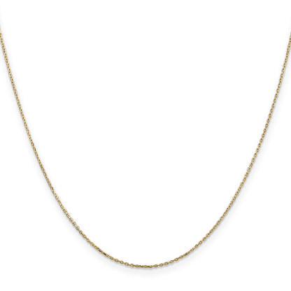2 Inch 10K Yellow Gold .8mm D/C Cable With Lobster Clasp Chain Necklace