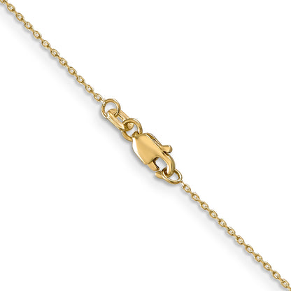 24 Inch 10K Yellow Gold .8mm D/C Cable With Lobster Clasp Chain Necklace