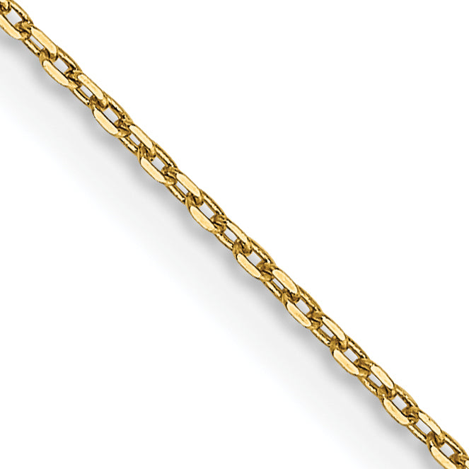 2 Inch 10K Yellow Gold .8mm D/C Cable With Lobster Clasp Chain Necklace