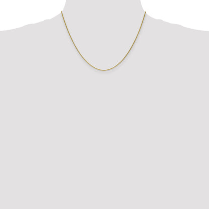 18 Inch 10K Yellow Gold 1mm Round Open Link Cable Chain Necklace