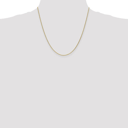 2 Inch 10K Yellow Gold 1mm Round Open Link Cable Chain Necklace