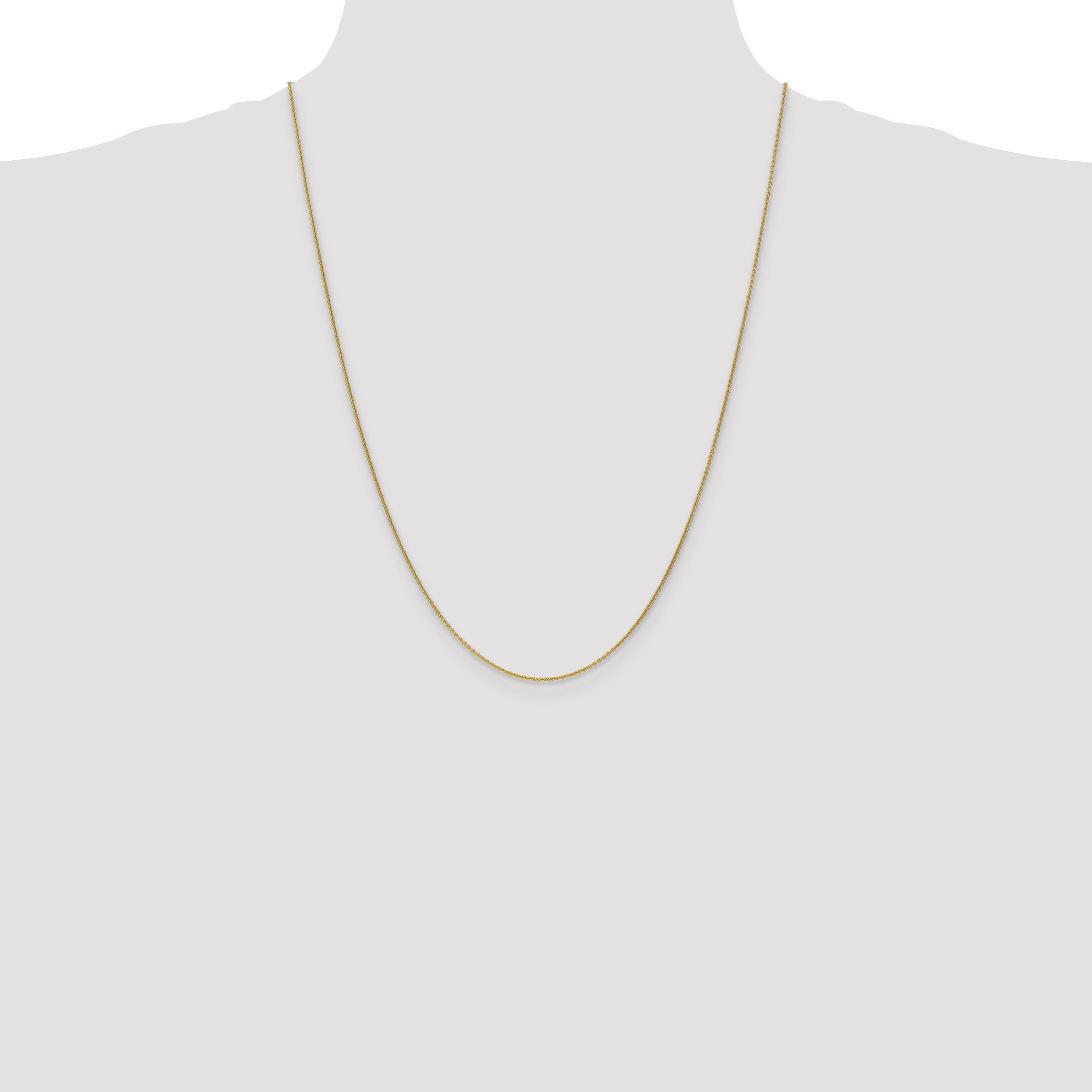 24 Inch 10K 1mm Round Open Link Cable Chain Necklace