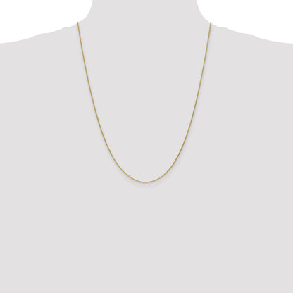 24 Inch 10K 1mm Round Open Link Cable Chain Necklace