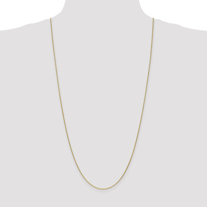 3 Inch 10K Yellow Gold 1mm Round Open Link Cable Chain Necklace