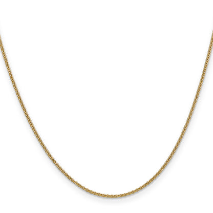16 Inch 10K Yellow Gold 1.4mm Round Open Link Cable Chain Necklace