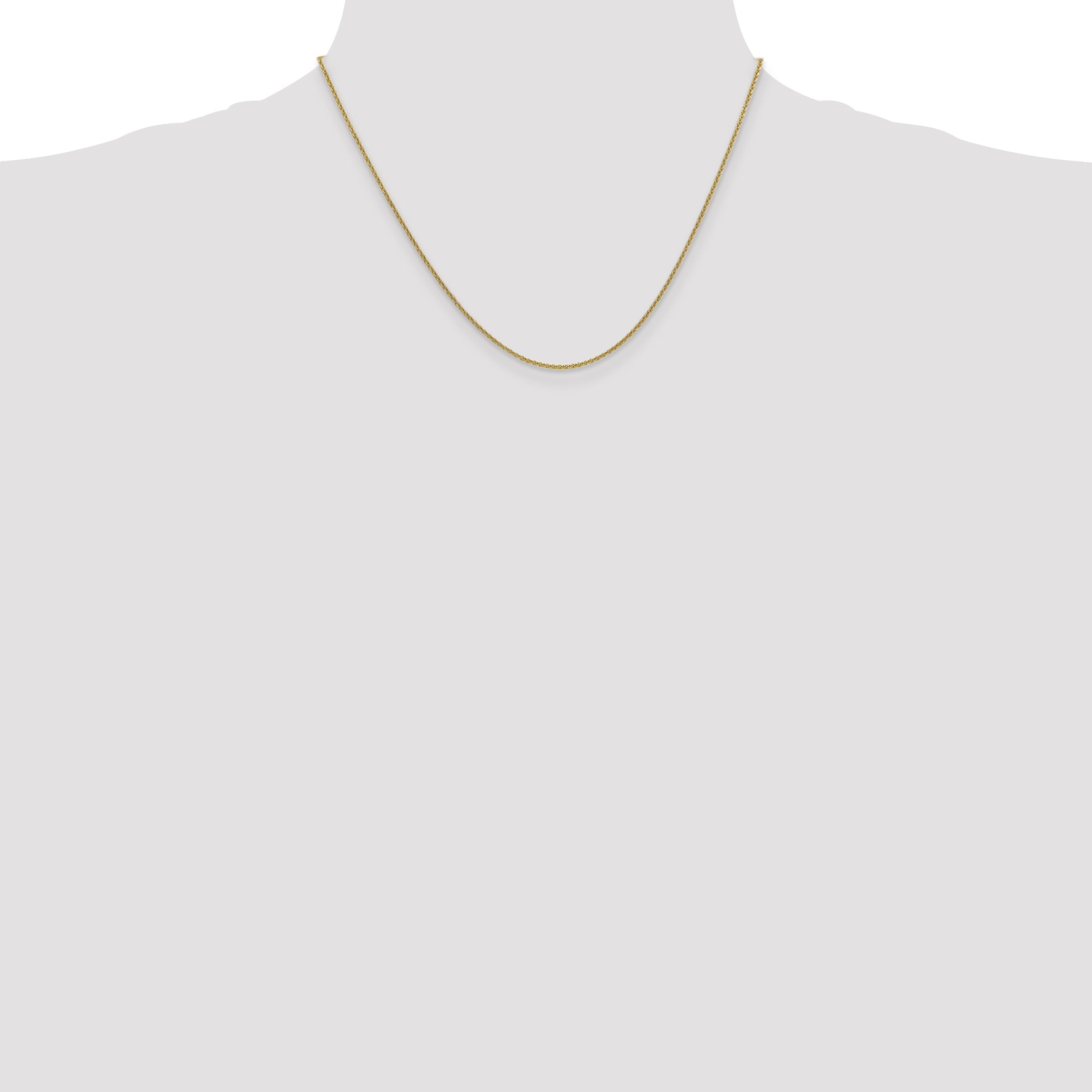 18 Inch 10K Yellow Gold 1.4mm Round Open Link Cable Chain Necklace