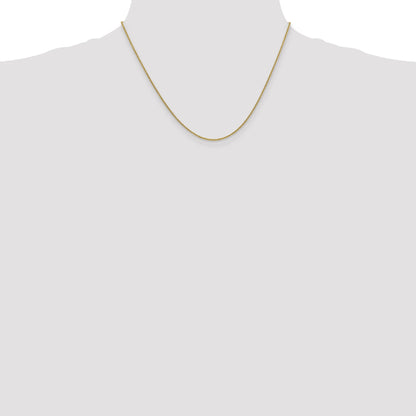 18 Inch 10K Yellow Gold 1.4mm Round Open Link Cable Chain Necklace