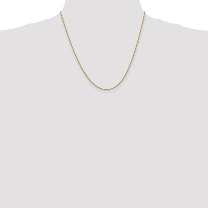 2 Inch 10K Yellow Gold 1.4mm Round Open Link Cable Chain Necklace