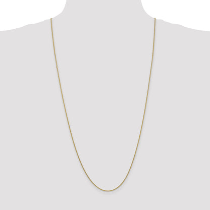 3 Inch 10K Yellow Gold 1.4mm Round Open Link Cable Chain Necklace